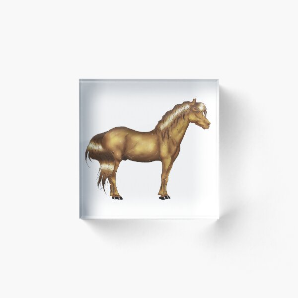 Golden horse Acrylic Block