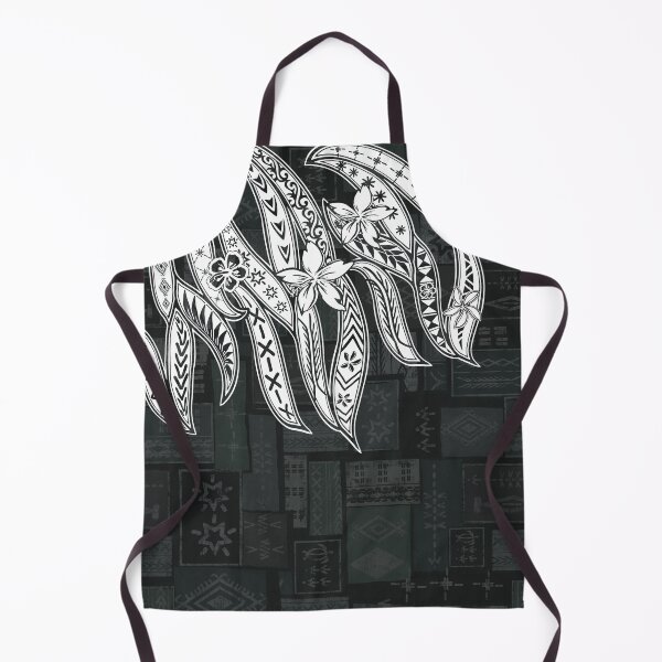 Item preview, Samoan Mana Malu Tapa Print With White Leaf Overlay designed and sold by sunnthreads.