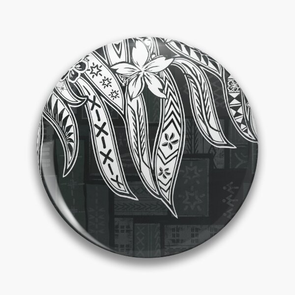 Item preview, Samoan Mana Malu Tapa Print With White Leaf Overlay designed and sold by sunnthreads.