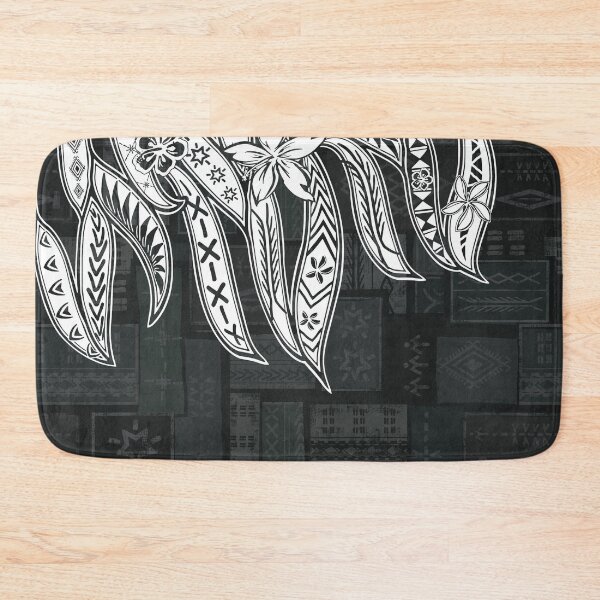 Item preview, Samoan Mana Malu Tapa Print With White Leaf Overlay designed and sold by sunnthreads.
