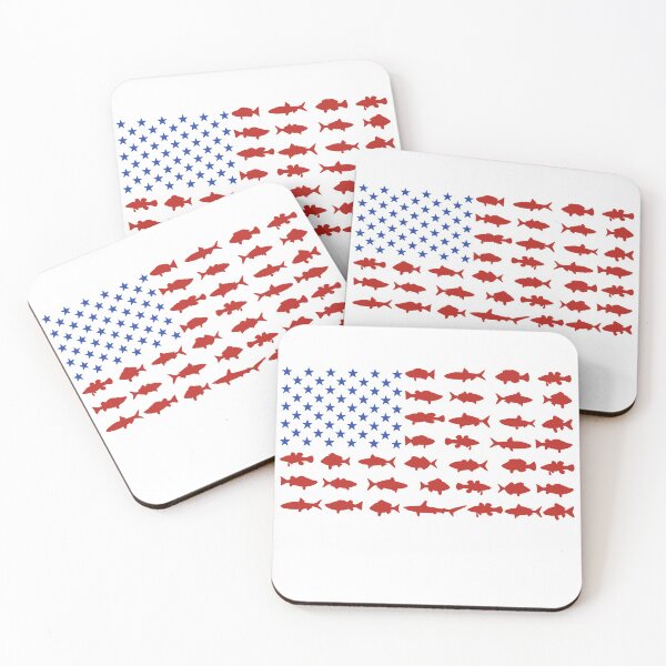 Item preview, Patriotic American Flag with Fish for Fisherman designed and sold by FazCreations.