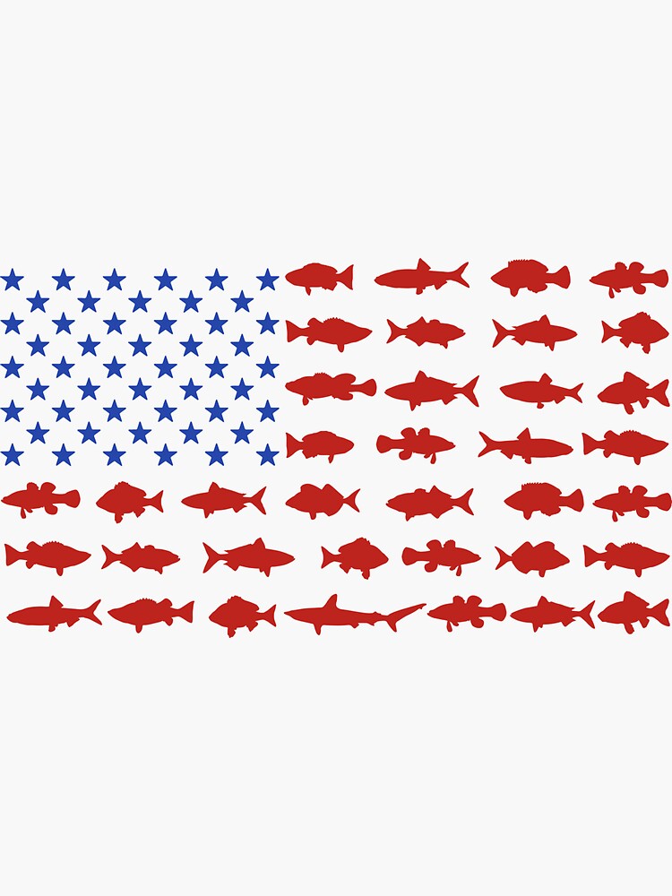 Patriotic Salt Water Fish American Flag USA Saltwater Fishing