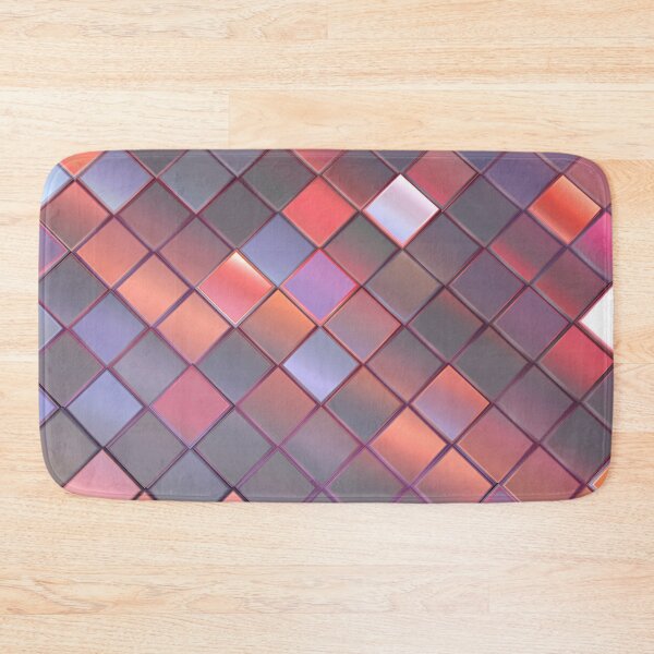 Item preview, patchwork multicolored background with 3d square iridescent tiles designed and sold by Orderposter.
