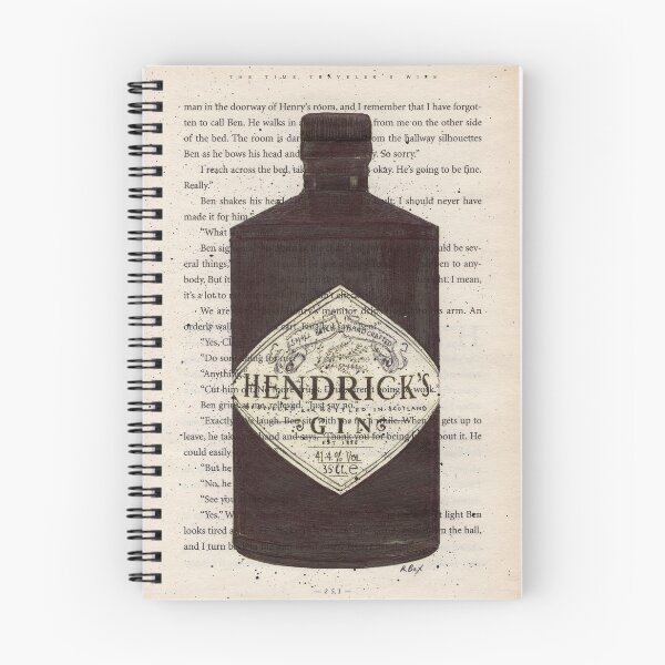 Item preview, Hendrick's Gin Bottle Print, Gin Print, Book Page Print, Drawing, Gin Art, Gin Illustration, Illustration, Botanical, Print, Wall Art designed and sold by R Bex.