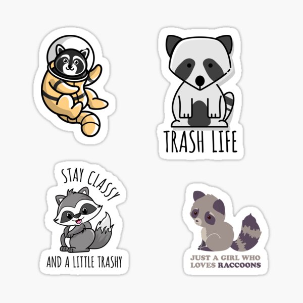 Cute Raccoon Stickers | Water-Resistant Sticker | Stickers for laptop,  journal, notebooks