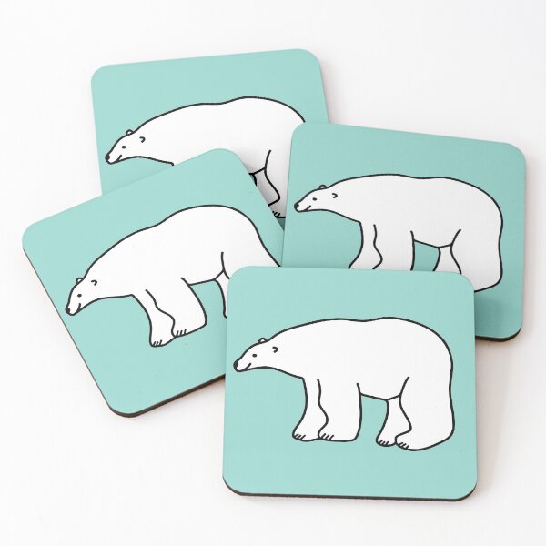 Item preview, Polar Bear Pattern on a Mint Background  designed and sold by Ildiko Sipos.