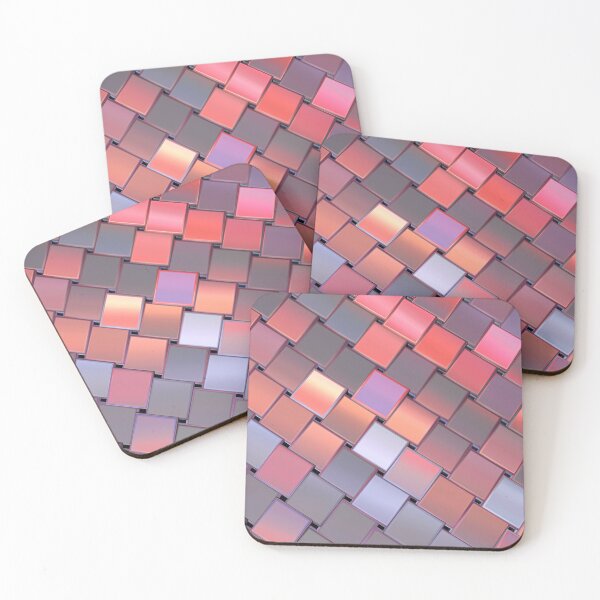 Item preview, patchwork multicolored background with 3d square iridescent tiles designed and sold by Orderposter.