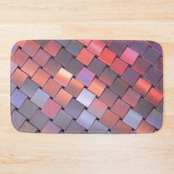 Item preview, patchwork multicolored background with 3d square iridescent tiles designed and sold by Orderposter.