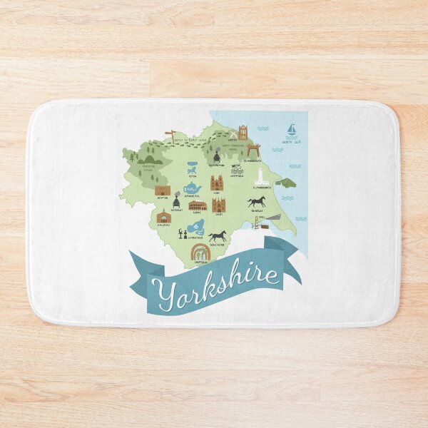 Item preview, Yorkshire Attractions and Highlights Map designed and sold by LouiseFranksArt.