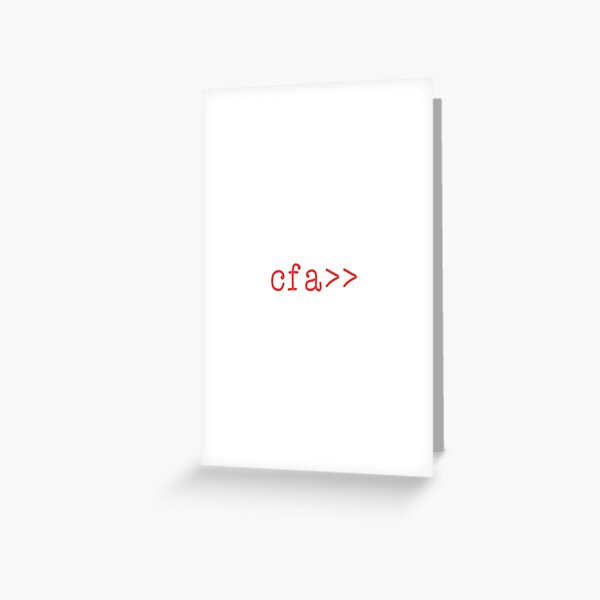 Cfa Greeting Cards Redbubble