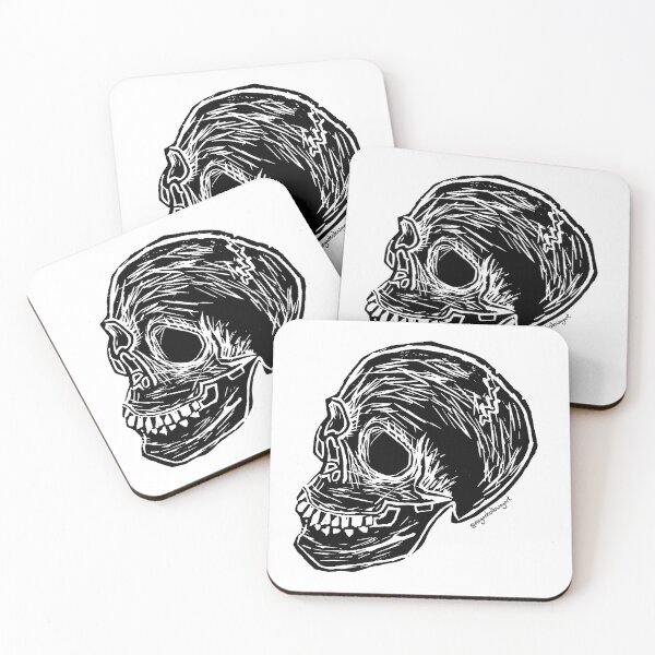 Item preview, Lino Skull designed and sold by Megan Holloway Art.