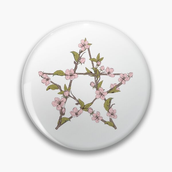 Item preview, Blessed Be Floral Pentagram design designed and sold by MAdHouseArtist.