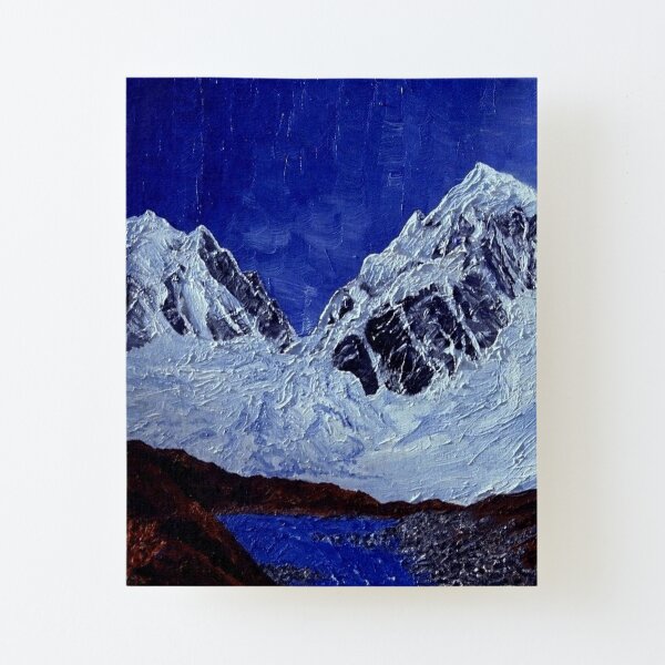 Snow Capped Mountains - Original artwork oil on canvas Canvas Mounted Print