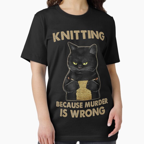 Artikel-Vorschau von Lustige Katze strickt, weil Mord falsch ist, designt und verkauft von AngieLuvsU.