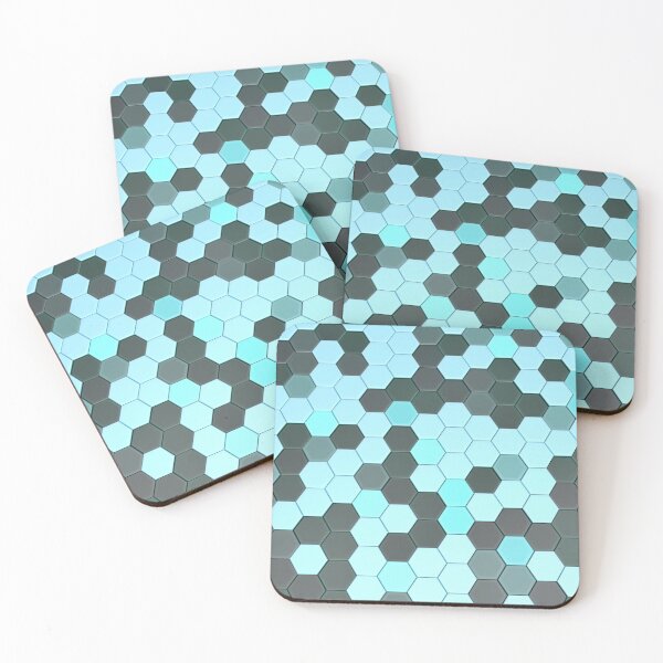 Item preview, sci-fi blue background with 3d hexagonal tiles designed and sold by Orderposter.
