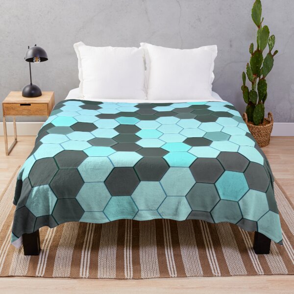 Item preview, sci-fi blue background with 3d hexagonal tiles designed and sold by Orderposter.