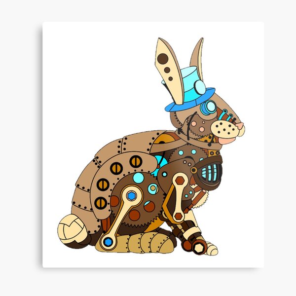 Steampunk Rabbit  Metal Print