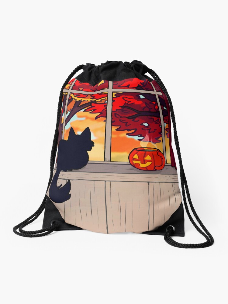 Thumbnail 1 of 3, Drawstring Bag, "Things Will Keep Changing" Calming Fall Scene designed and sold by thelatestkate.