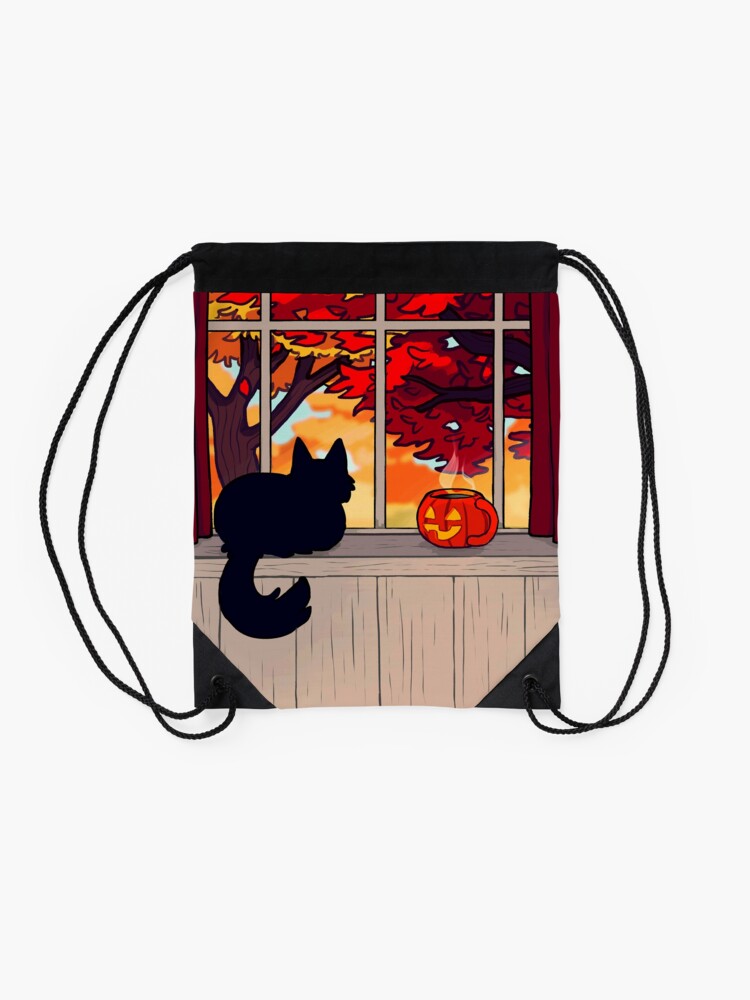 Thumbnail 2 of 3, Drawstring Bag, "Things Will Keep Changing" Calming Fall Scene designed and sold by thelatestkate.