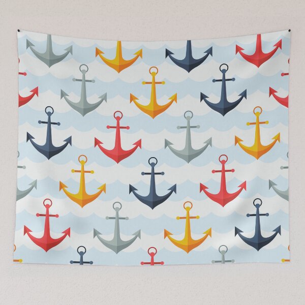Item preview, Preppy Yellow Red Navy Blue Navy Ship Anchor Nautical designed and sold by IamTrending.