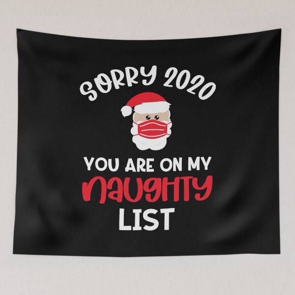 Item preview, Christmas 2020 / Holiday Santa Mask Saying Naughty List Art design designed and sold by CreatedByHeidi.