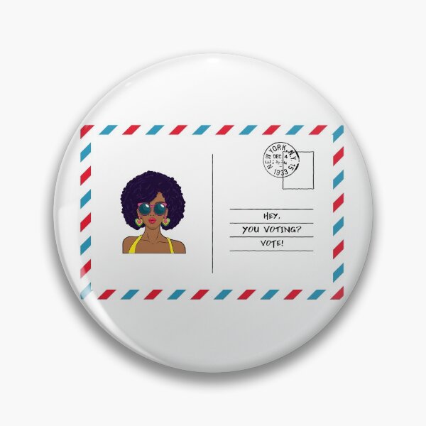 Item preview, Afro Black Woman Postal Vote US Mail in Ballot Voters Rights Diversity Artwork designed and sold by CreatedbyJR.