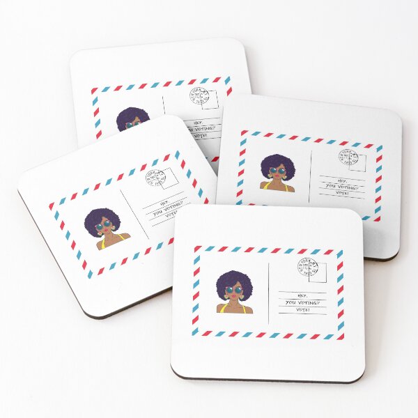 Item preview, Afro Black Woman Postal Vote US Mail in Ballot Voters Rights Diversity Artwork designed and sold by CreatedbyJR.