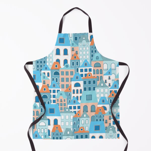 Item preview, Modern City Landscape Cartoon Buildings Blue White Brown designed and sold by IamTrending.