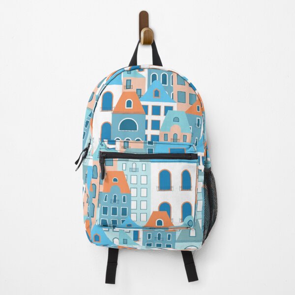 Item preview, Modern City Landscape Cartoon Buildings Blue White Brown designed and sold by IamTrending.