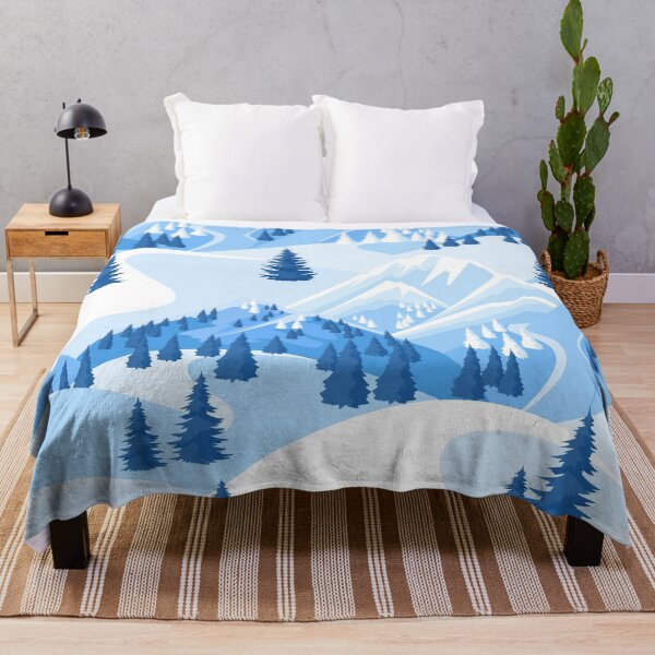 Item preview, Blue and White Winter Mountain Alps Ski Hill Landscape designed and sold by IamTrending.