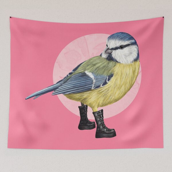 Item preview,  Punk Blue tit in platform boots in pink designed and sold by CharlieCreature.