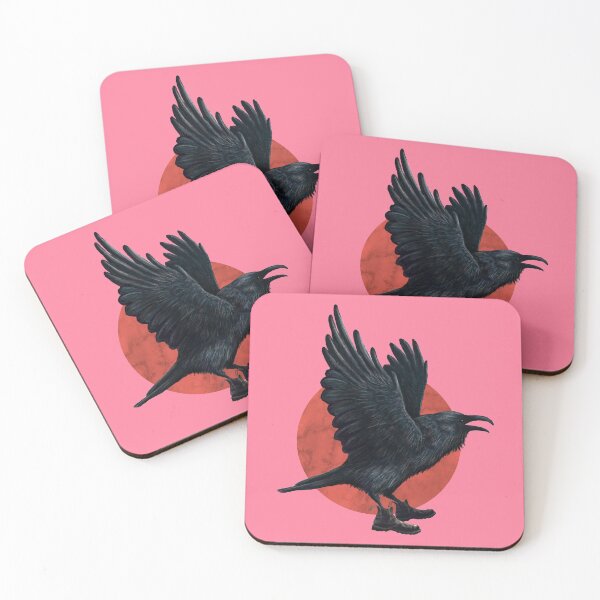 Item preview, Crow wearing boots in pink designed and sold by CharlieCreature.
