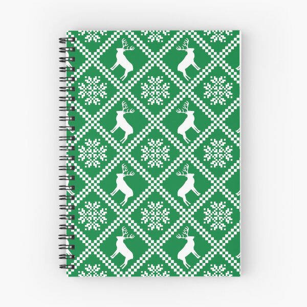 Aperçu de l'œuvre Flocon de neige de renne nordique traditionnel de Noël vert blanc créée et vendue par IamTrending.