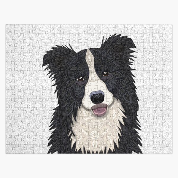 "Happy Border Collie" Jigsaw Puzzle for Sale by artlovepassion Redbubble