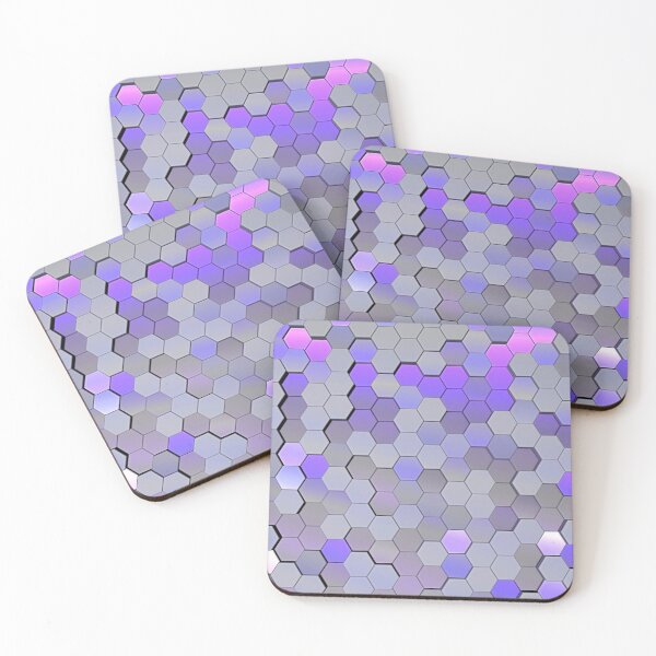Item preview, sci-fi violet background with 3d hexagonal retractable tiles designed and sold by Orderposter.