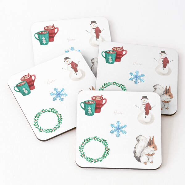 Item preview, Snowman, hot chocolate and more cute winter drawing designed and sold by frenchstylehome.