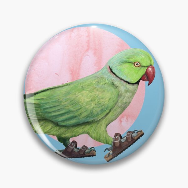 Item preview, Parakeet Wearing sandals in blue designed and sold by CharlieCreature.