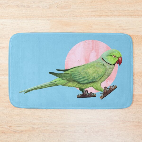 Item preview, Parakeet Wearing sandals in blue designed and sold by CharlieCreature.