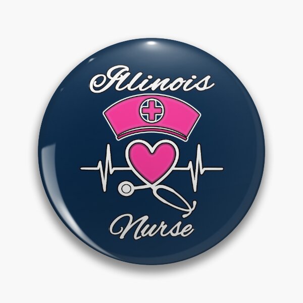 Item preview, Illinois Nurse - Nurse Hat, Heart, and Stethoscope designed and sold by Drucifer76.
