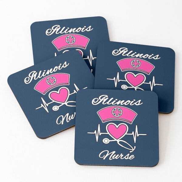 Item preview, Illinois Nurse - Nurse Hat, Heart, and Stethoscope designed and sold by Drucifer76.