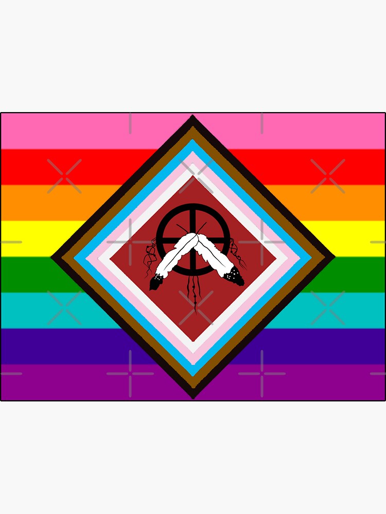 Two Spirit Lgbtq A Pride Flag Sticker For Sale By Foxandtigersden Redbubble