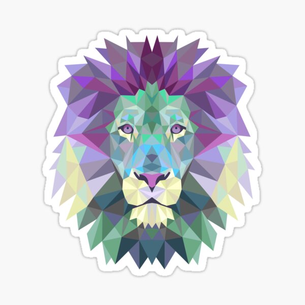 Geometric Lion Sticker