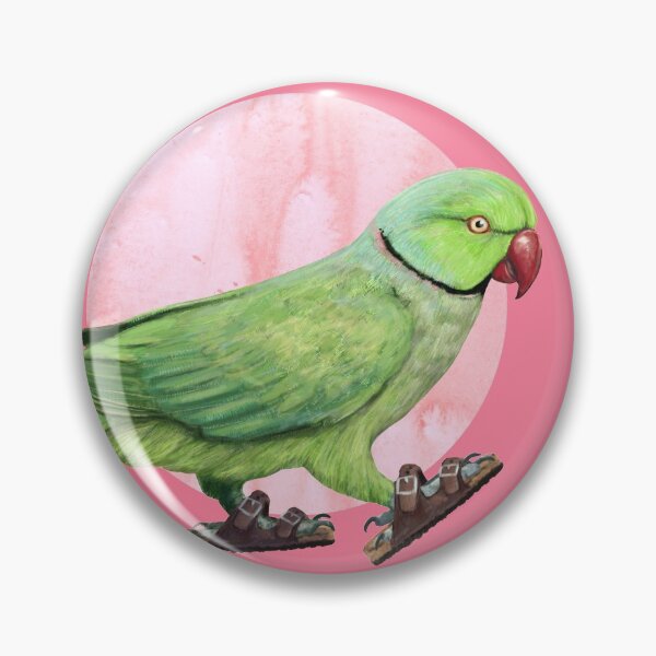 Item preview, Parakeet Wearing sandals in pink designed and sold by CharlieCreature.