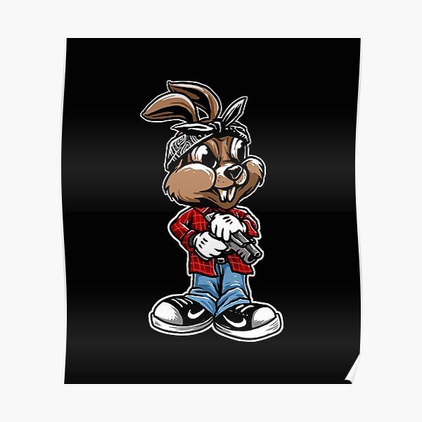 "Gangster Rabbit (version 1)" Poster by kaludzoldyck Redbubble