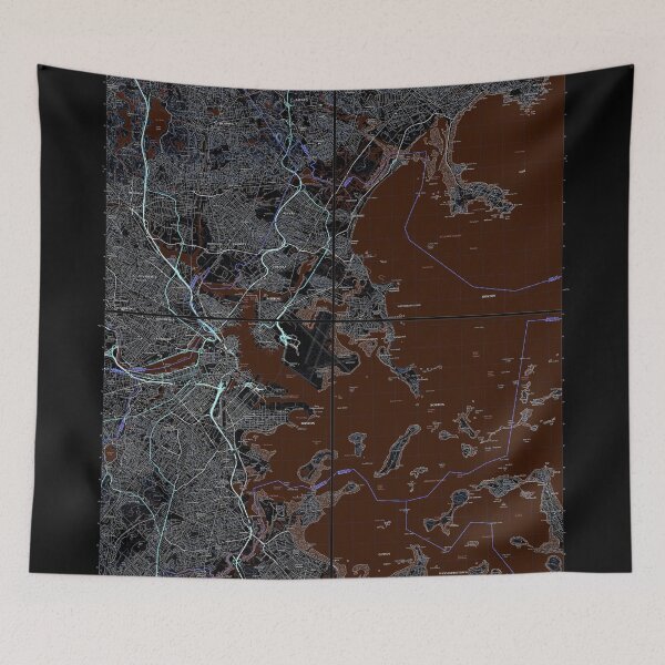 Item preview, Boston, MA, Quad Topographical Map Dark designed and sold by PGHPhotoCo.
