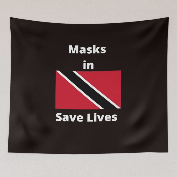 Item preview, Mask in Trinidad and Tobago Save Lives with the Black Background designed and sold by Vero De.