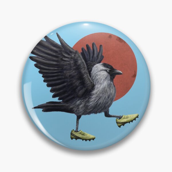 Item preview, Jackdaw playing footy in blue designed and sold by CharlieCreature.