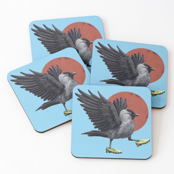 Item preview, Jackdaw playing footy in blue designed and sold by CharlieCreature.