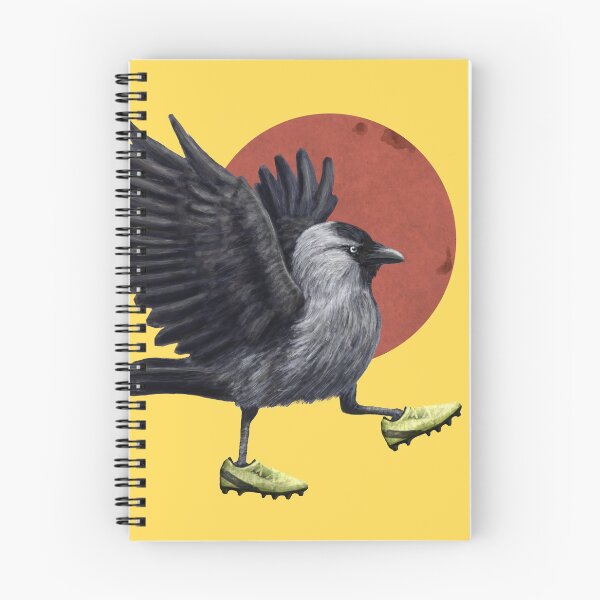 Item preview, Jackdaw playing footy in yellow designed and sold by CharlieCreature.