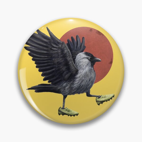 Item preview, Jackdaw playing footy in yellow designed and sold by CharlieCreature.